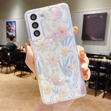 Imagem de Capa de telefone de flor de desenho animado brilhante para Samsung S22 Ultra S21 S20 Plus FE Note 20 A53 A73 A13 A33 A52 A72 A71 A22 Capa macia, A07, Para S21 Ultra