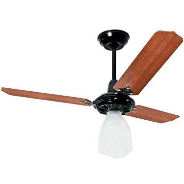 Imagem de VENTILADOR DE TETO LUMI 127V PRETO LORENSID COM PÁS MOGNO MDF