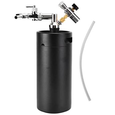 Imagem de Mini barril pressurizado,barril de vinho de a?o inoxid¨¢vel 3,6L com regulador de press?o port¨¢til ajust¨¢vel para cerveja caseira, caf¨¦ nitro, Kombucha e coquet¨¦is, Mini Barril de Vinho Pressuriz