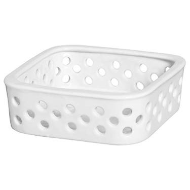 Imagem de Cestinha Quadrada Vasada Ceramicas Pegorin Branco