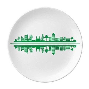 Imagem de Simbolic Reflection Placa de paisagem urbana decorativa de porcelana Salver Prato de jantar