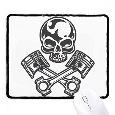 Imagem de Esqueleto de luzes para motocicleta padrão Mousepad borda costurada tapete de borracha para jogos