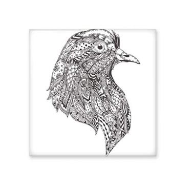 Imagem de Pintura de pássaro preto feroz Art Deco presente moderno azulejo de cerâmica brilhante decalque de pedra adornada tijolo vitrificado