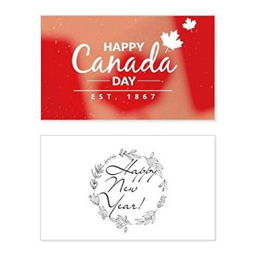 Imagem de Maple Leaf Happy Canada Day 4 of July Slogan New Year Festival Greeting Card Bless Message Gift