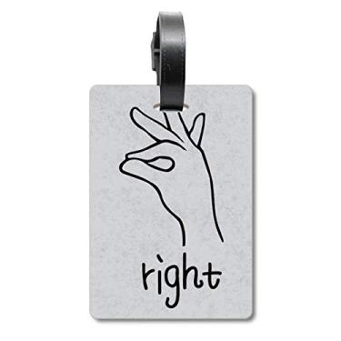 Imagem de Bolsa de mala preta com estampa de gesto personalizada, etiqueta para cartão de bagagem