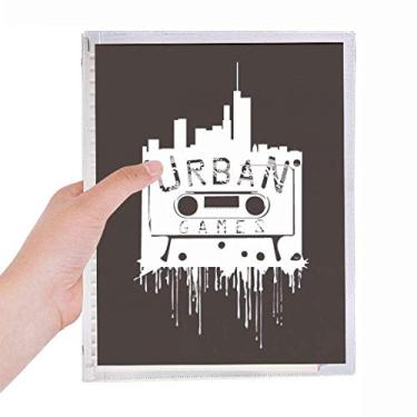 Imagem de Caderno de grafite Street Landmark com estampa de esboço de folhas soltas diário recarregável