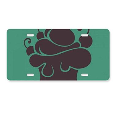 Imagem de DIYthinker Placa de licença preta com silhueta de sorvete, acessório de aço inoxidável para decoração de carro