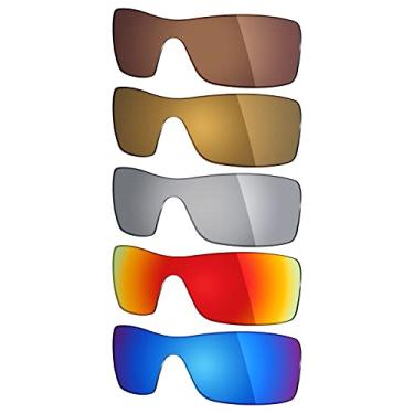 Imagem de 5 pares de lentes polarizadas de substituição Mryok para óculos de sol Oakley Batwolf – azul gelo/vermelho fogo/prata titânio/bronze dourado/bronze marrom