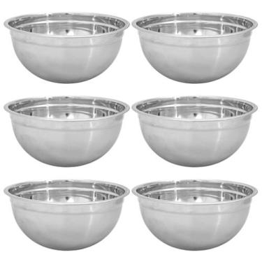 Imagem de Conjunto De Tigelas Para Restaurantes Bowl Inox 3,9 Litros Com 6 Unida