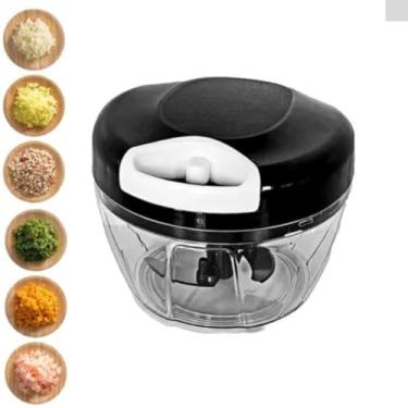 Imagem de Processador De Alimentos Moedor Triturador Semiautomático Para Facilitar Seu Trabalho na Cozinha Prático Rápido 500ml Preto Original Line - Linha Premium