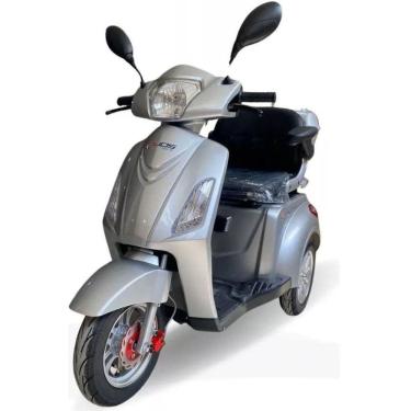 Imagem de Triciclo Elétrico 1000W Ré Alarme Bagageiro Eko-10 Prata