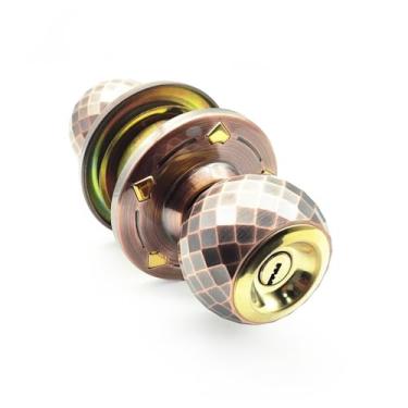 Imagem de XCPHGFM Maçaneta da porta em liga de alumínio resistente com acabamento espelhado com 3 chaves para quarto, banheiro, sala de aula, despensa, fechadura de madeira, fácil instalação, maçaneta da porta