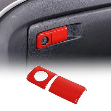 Imagem de Qiosreui Capa de acabamento de alça de porta-luvas para Honda Pilot 2016-2022/Ridgeline 2020-2023/Passport 2019-2023, Copilot Storage Glove Box Handle Cover Trim (Vermelho)