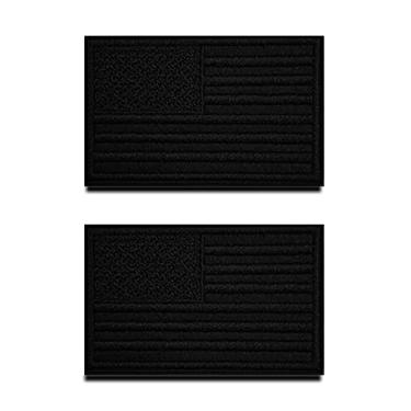 Imagem de Zcketo 2 peças todas pretas bordadas bandeira dos EUA EUA EUA colete tático gancho e laço prendedor emblema nacional para roupas uniforme braçadeira airsoft jaqueta jeans apliques