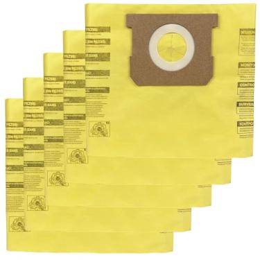 Imagem de Pacote com 5 sacos de filtro de vácuo tipo D 91964 compatíveis com aspirador de pó Shop-Vac de 4 galões, substituição 9196400 9196433 saco de coleta de poeira de alta eficiência