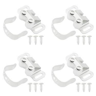 Imagem de ZZLZX 4 peças de fecho de mola de armário com 12 parafusos Trinco de porta de armário para casa móvel com trava de esfera de roda dupla, para-choques de porta para caixas de correio, portas de