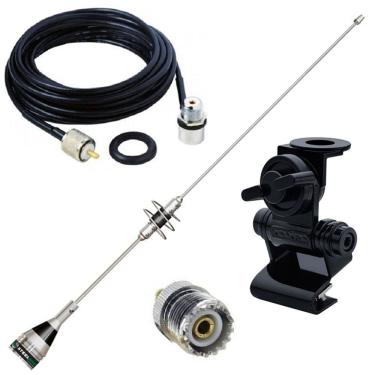 Imagem de Antena Dual Band Vhf Uhf Ap0188 Porta Malas Cabo 5,5m Sma Femea