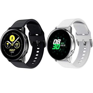 Imagem de Minggo Pulseira compatível com Samsung Galaxy Watch Active/Active2 de 40 mm/44 mm, pulseira esportiva de silicone de substituição compatível com Galaxy Watch 42 mm/Gear S2 Classic/Gear Sport Smart