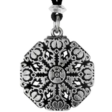 Imagem de Talismã nórdico com pingente de runa Helm of Awe para proteção, Peltre