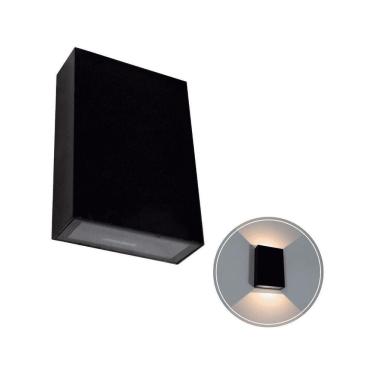 Imagem de Arandela de parede externa led duo 2 fachos 4w 3000k preto