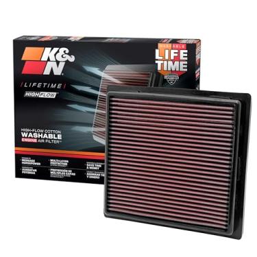 Imagem de K&N Filtro de ar do motor original de alto fluxo vitalício: Aumento de potência: Premium, Lavável: Compatível com Toyota/Lexus/Mitsubishi/Fiat 2011-2025: (Veja a descrição do produto para modelos