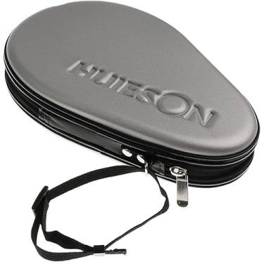 Imagem de Capa Raqueteira Dupla Dura para Raquete de Tênis de Mesa Ping Pong Huieson Proteção - Capacidade para 02 Raquetes e 3 Bolas (Cinza)