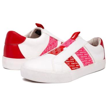 Imagem de Nautica Women Fashion Sneaker Casual Shoes -Slip On-Marita-White Red Pink-10