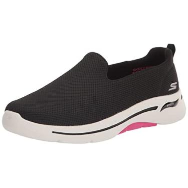 Imagem de Tênis Go Walk Arch Fit - Grateful, Skechers, Feminino, Preto/Rosa Choque, 36