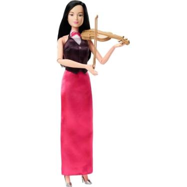 Imagem de Boneca Barbie Profissões Violinista, Cabelo Preto com Violino e Acessórios HKT68 Mattel