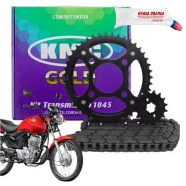 Imagem de Combo Relaçăo Transmissão Cg Titan Fan 125 2009 a 2013 Com Retentor Kmc e Graxa