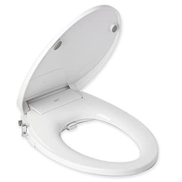 Imagem de JEP Assento de vaso sanitário manual de bico duplo para vasos sanitários alongados com assento e tampa macios | Assento bidê para limpeza traseira e feminina, fácil de instalar, conveniente e sem energia (vaso sanitário alongado)