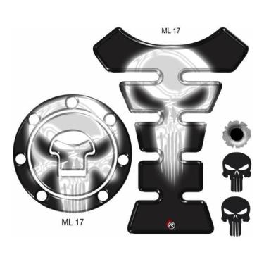 Imagem de Adesivo Protetor De Tanque E Bocal Cbr 600f Punisher Pre/bra - Resitan