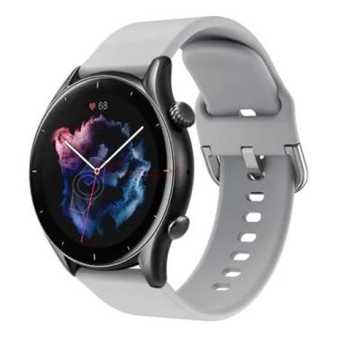 Imagem de Pulseira Silicone Colorida Gtr3 / Gtr3 Pro - Cinza - T-Shirck
