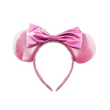 Imagem de Tiara Rosa Orelhas Laço Minnie 20x25cm - Disney