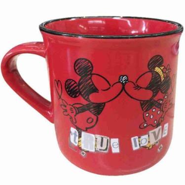 Imagem de Caneca De Porcelana Vermelha Mickey e Minnie True Love 280ml - Disney