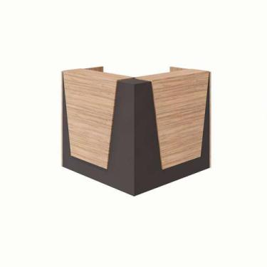 Imagem de Balcão de Atendimento em L Recepção Ameixa e Preto 121 cm - GEBBWEB