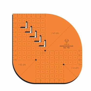 Imagem de Régua Caixa Leite Gabarito Patchwork Pw9 15 Cm Laranja Fenix