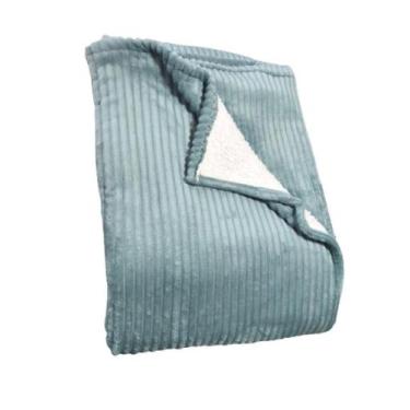 Imagem de Cobertor Casal Verde Dyuri Com Sherpa 1,80X2,20, Verde Ardósia, Casal