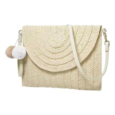 Imagem de Bolsa Feminina Transversal Estilosa Passeio Praia Verão - Alwy, Bege