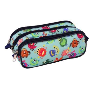 Imagem de Estojo Infantil Triplo LS Monstrinhos - EE2159 - L S BOLSAS E MOCHILAS