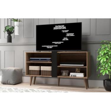 Imagem de Rack P/ TV Até 43" Duque com Duas Prateleiras - Cor Castanho com Preto