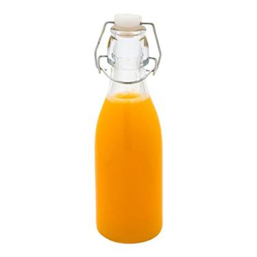 Imagem de Restaurantware - Garrafas de vidro com tampa giratória de 265 ml, 10 garrafas de vidro herméticas com tampas giratórias - pequenas, resseláveis, garrafas transparentes, para refrigerantes, kombuchas