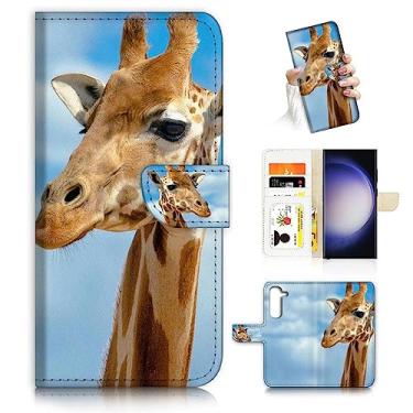 Imagem de Para Samsung S23 FE, para Samsung Galaxy S23 FE, capa carteira flip projetada para celular, A21127 Girafa