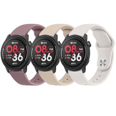 Imagem de Meliya Pulseiras para relógio inteligente Coros Pace 3/Apex 2 Pro/Apex Pro/Apex de 46 mm, pulseira esportiva de silicone macio de 22 mm para relógio Coros Pace 3 (Starlight + MilkTea + SmokeViolet)