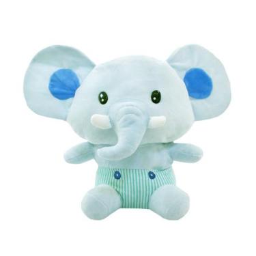Imagem de Elefante De Pelúcia Bebe Orelhudo 36Cms - Fofy Toys, Azul