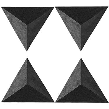 Imagem de Foroomaco Pacote com 4 armadilhas para baixo para canto do teto 41,9 cm triângulo 30,5 cm profundidade pirâmide triangular espuma acústica armadilha para baixo à prova de som para cabine de estúdio