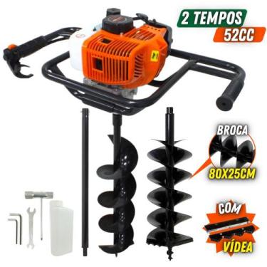 Imagem de KIT Perfurador de Solo Vulcan VPS520-S Broca 80x15cm + Kawashima Broca