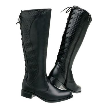 Imagem de Bota Montaria Feminina Cano Longo Amarrar Top - Klout, 231preta, 35