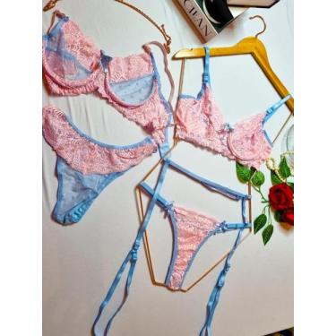 Imagem de KIT Lingerie Sensual Tule Em Renda + Liga Secret Love - Ninfrodite, Al
