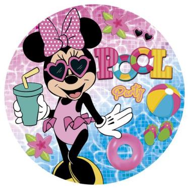 Imagem de Painel Festa Decoração Redondo Sublimado  Pool Party Minnie 1,50X1,50-